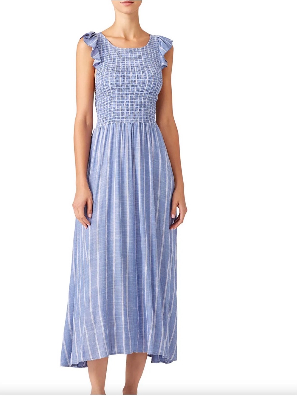 free people blue striped dress | Dresses | Free People Stripe Maxi With Ruffle Sleeves made button Wedding Essentials Navy Suit with Black Color:Black Multi Floral